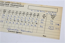 Beverly Hanson Signed 1961 Mickey Wright Invitational Official Scorecard 