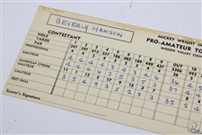 Beverly Hanson Signed 1961 Mickey Wright Invitational Official Scorecard 