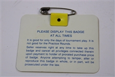 Larry Mize Signed 1987 Masters Tournament Series Badge #A08414 JSA ALOA