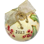 2023 Masters Hand Painted Ltd Ed Ceramic Globe/Ornament in Original Box 65/100