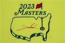 Jon Rahm Signed 2023 Masters Embroidered Flag JSA ALOA