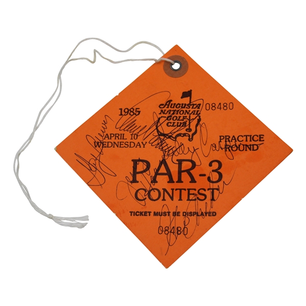 Seve, Palmer, Brewer, Archer, Casper, Zoeller & others Signed 1985 Par-3 Ticket #08480 JSA ALOA