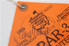 Seve, Palmer, Brewer, Archer, Casper, Zoeller & others Signed 1985 Par-3 Ticket #08480 JSA ALOA