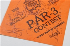 Seve, Palmer, Brewer, Archer, Casper, Zoeller & others Signed 1985 Par-3 Ticket #08480 JSA ALOA