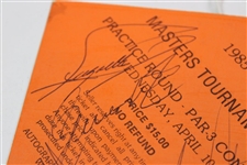 Seve, Palmer, Brewer, Archer, Casper, Zoeller & others Signed 1985 Par-3 Ticket #08480 JSA ALOA