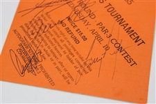 Seve, Palmer, Brewer, Archer, Casper, Zoeller & others Signed 1985 Par-3 Ticket #08480 JSA ALOA