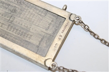 Circa 1898 Ornate Crossed Clubs & Gutta Ball Sterling Silver Scorecard Holder w/ 5 Cards