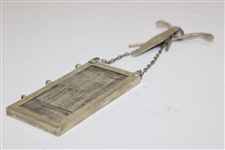 Circa 1898 Ornate Crossed Clubs & Gutta Ball Sterling Silver Scorecard Holder w/ 5 Cards
