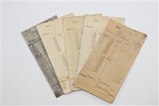 Circa 1898 Ornate Crossed Clubs & Gutta Ball Sterling Silver Scorecard Holder w/ 5 Cards