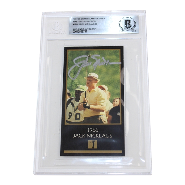 Jack Nicklaus Signed 1966 Masters Card Beckett #00015869797