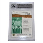 Jack Nicklaus Signed 1966 The Open Golf Card Beckett Graded 10 #00015869689