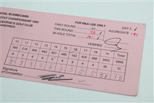 Seve Ballesteros Signed Used 1993 Open Championship At Royal St. George Scorecard JSA ALOA
