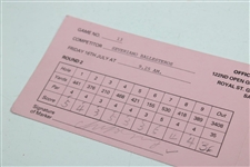 Seve Ballesteros Signed Used 1993 Open Championship At Royal St. George Scorecard JSA ALOA
