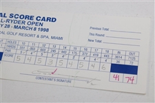 Greg Norman Signed 1998 Doral-Ryder Open Scorecard JSA ALOA