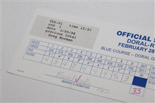 Greg Norman Signed 1998 Doral-Ryder Open Scorecard JSA ALOA