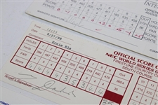 OPEN Champs Couples/Calcavecchia/Els/Leonard/O'Meara Signed PGA Scorecards w/Others JSA ALOA
