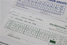 OPEN Champs Daly/Clarke/Leonard/Love III Signed PGA Scorecards w/Others JSA ALOA