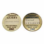 1962 PGA Seniors Championship Contestant Badge & Guest Badge