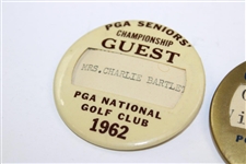 1962 PGA Seniors Championship Contestant Badge & Guest Badge