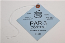 1986 Masters Tournament Par 3 Contest Ticket & Pairing Sheet
