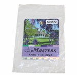 2022 Masters Tournament Series Badge #S01572 In Original Plastic