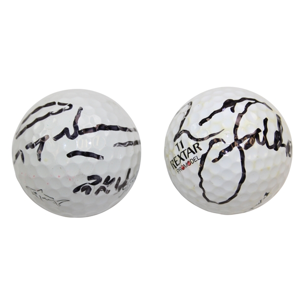 Nick Faldo & Greg Norman Signed Golf Balls JSA ALOA