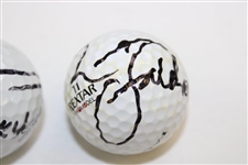 Nick Faldo & Greg Norman Signed Golf Balls JSA ALOA
