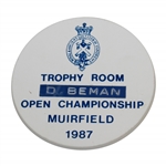 D. Beman 1987 Open Championship Trophy Room Badge 