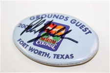 Phil Mickelson Signed 2000 Colonial Grounds Guest Badge JSA ALOA