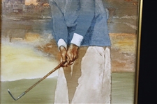 Original Oil on Panel Alexa Stirling at East Lake Painting by Artist Robert Fletcher - Framed