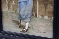 Original Oil on Panel Joyce Weathered Painting by Artist Robert Fletcher - Framed
