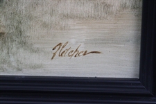 Original Oil on Panel Joyce Weathered Painting by Artist Robert Fletcher - Framed