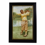 Original Bobby Jones Oil Painting Bobby at East Lake by Artist Robert Fletcher - Framed
