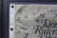 Phil Mickelson, Vijay Singh & 27 others Signed Doral Ryder Open Framed Flag JSA ALOA