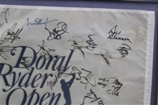 Phil Mickelson, Vijay Singh & 27 others Signed Doral Ryder Open Framed Flag JSA ALOA