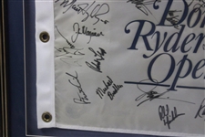 Phil Mickelson, Vijay Singh & 27 others Signed Doral Ryder Open Framed Flag JSA ALOA