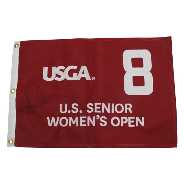 Annika Sorenstam Signed US Senior Womens Open Embroidered Flag #8 JSA ALOA