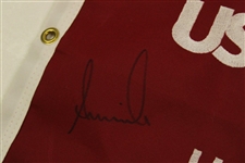 Annika Sorenstam Signed US Senior Womens Open Embroidered Flag #8 JSA ALOA