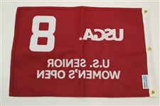 Annika Sorenstam Signed US Senior Womens Open Embroidered Flag #8 JSA ALOA