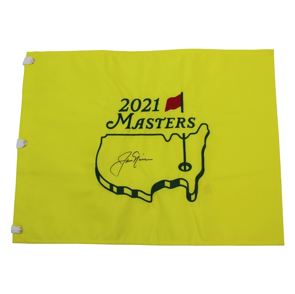 Jack Nicklaus Signed 2021 Masters Embroidered Flag JSA ALOA