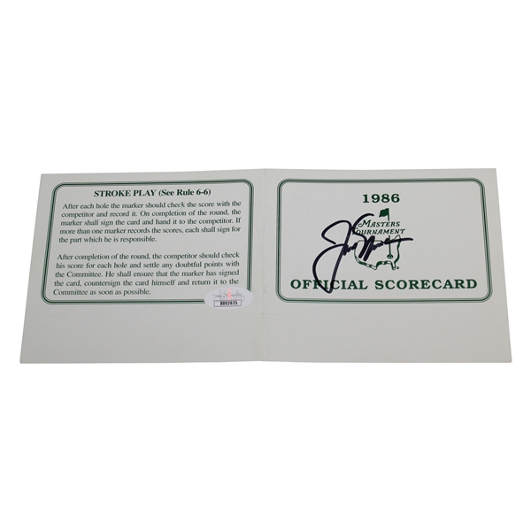 Jack Nicklaus Signed 1986 Masters Official Scorecard JSA #BB02635