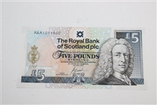 Jack Nicklaus Signed 5lb RBS St. Andrews Bank of Scotland 5 Note JSA ALOA