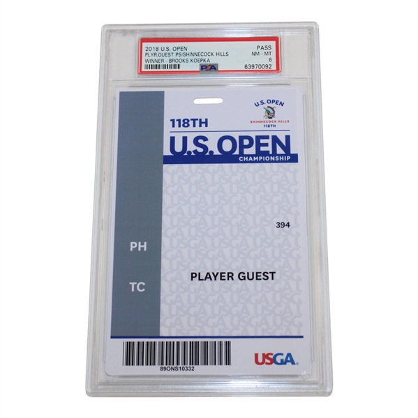 2018 US Open At Shinnecock Hills Player Guest Pass PSA Graded 8 #63970092