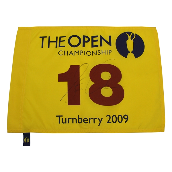 Stewart Cink Signed 2009 Open Championship At Turnberry Screen Flag JSA ALOA