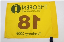 Stewart Cink Signed 2009 Open Championship At Turnberry Screen Flag JSA ALOA