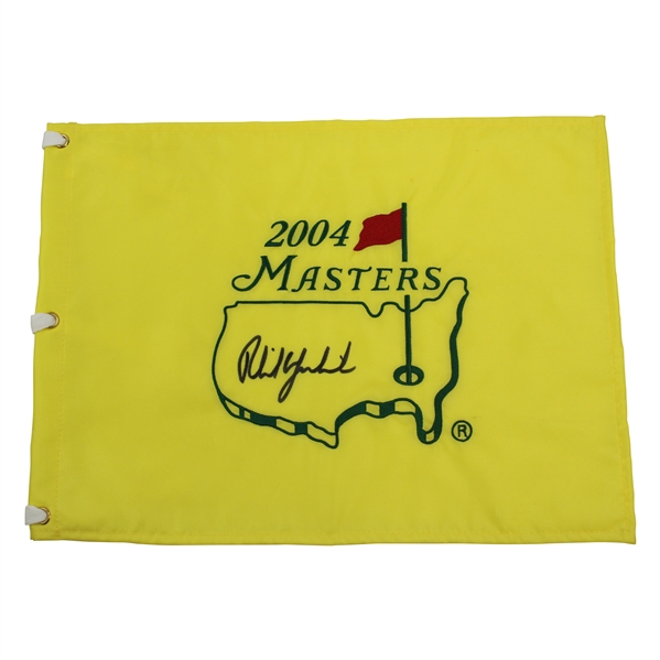 Phil Mickelson Signed 2004 Masters Embroidered Flag JSA ALOA