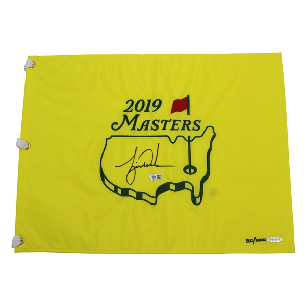 Tiger Woods Signed 2019 Masters Embroidered Flag Fanatics & Upper Deck COA