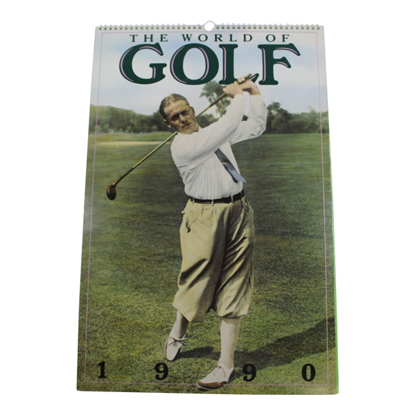 Large 1990 Golf Calendar with Large Image of Bobby Jones