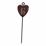 Vintage Tall Hole Marker With A Red Heart On Top - Hole #6