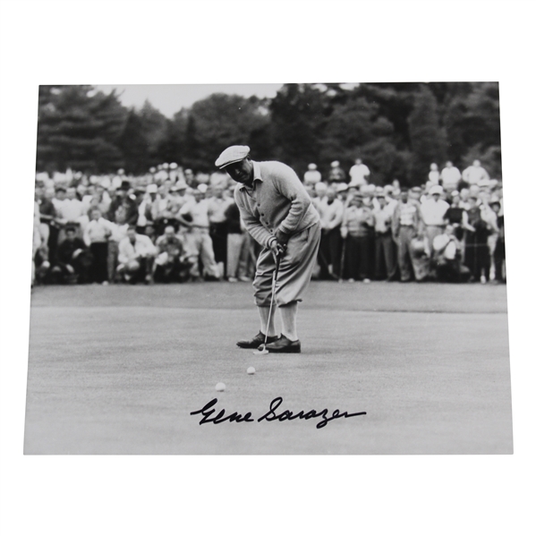 Gene Sarazen Signed 8 X 10 Black And White Photo Of Gene Sarazen Putting